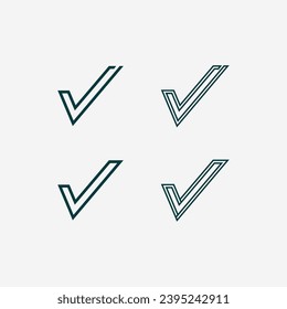 check mark and checklist design icon symbol and logo