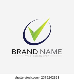 check mark and checklist design icon symbol and logo