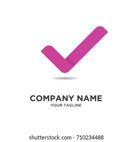 check mark , checklist , check logo stylized creative design template