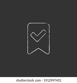 Check mark, choice banner vector chalk icon