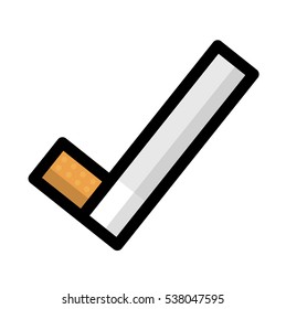 Check mark Cigarette Symbol. It's OK to Smoke Vector
