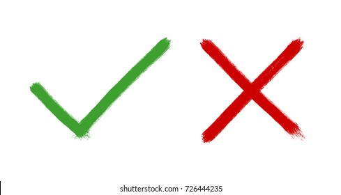 Check mark in circle, brush draw style, vector illustration