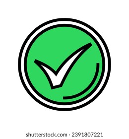 check mark circle color icon vector. check mark circle sign. isolated symbol illustration