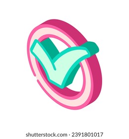 marca de verificación círculo vector de icono isométrico. marca el signo de círculo. ilustración de símbolo aislado