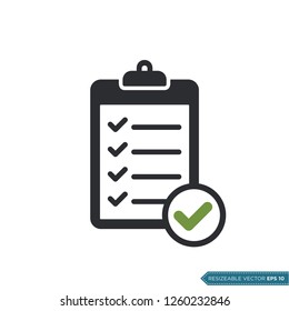 Check Mark Clipboard Icon Vector Template Illustration Design