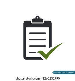 Check Mark Clipboard Icon Vector Template Illustration Design