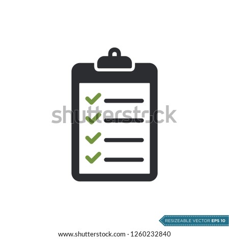 Check Mark Clipboard Icon Vector Template Illustration Design
