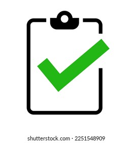 Check mark and clipboard. Vector.