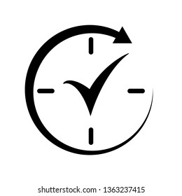 Check mark clock icon