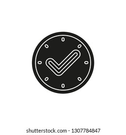 check mark clock icon, time