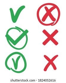 Check mark. Colored set of check marks. Colorful outlined elements