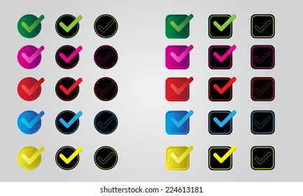 Check mark - colorful and different types