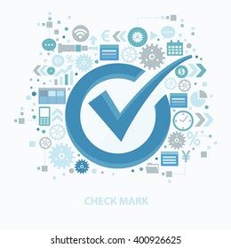 
Check mark concept design on clean background,vector