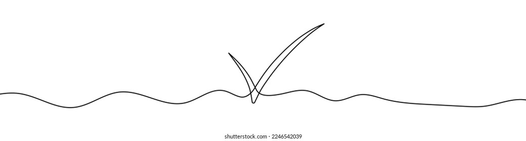 Marcar el estilo de dibujo de línea continua. Linea del símbolo aprobado. Ilustración vectorial. Antecedentes abstractos