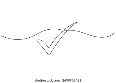 Marca de verificación continua de una línea de dibujo ilustración de diseño mínimo