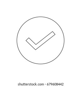 Check mark. Contour illustration.