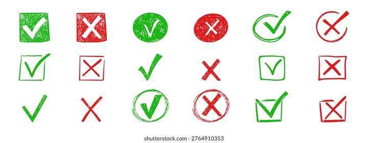 Check mark crayon scribble