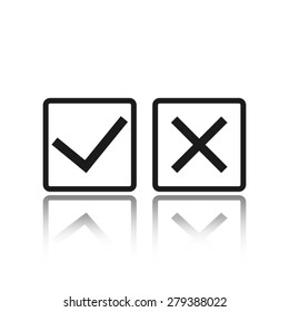 check mark cross

