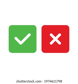 check mark and cross mark icon vector sign symbol