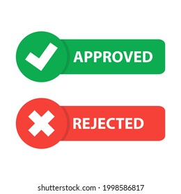 
Check mark and cross icon vector illustration