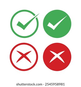 Check mark and cross icon vector design