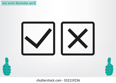 check mark cross icon vector illustration eps10.
