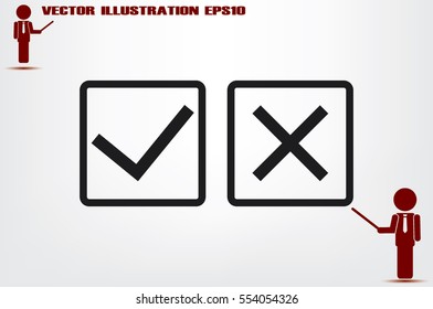 check mark cross icon vector illustration eps10.