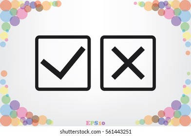 check mark cross icon vector illustration eps10.