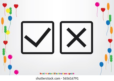 check mark cross icon vector illustration eps10.