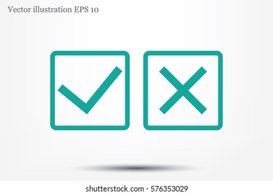 check mark cross icon vector illustration.