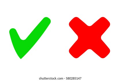 Check Mark and Cross icon vector eps10. True and Wrong, Approved and Denial