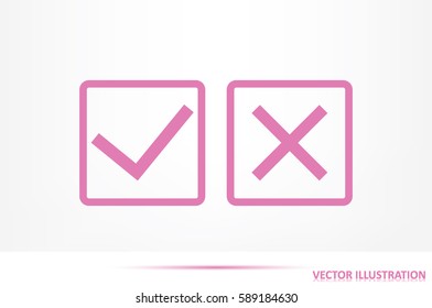 check mark cross icon vector illustration eps10.