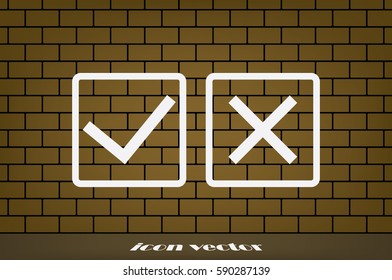 check mark cross icon vector illustration eps10.
