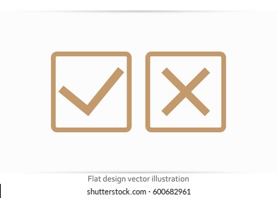 check mark cross icon vector illustration eps10.