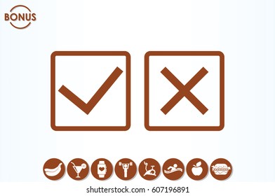 check mark cross icon vector illustration eps10.