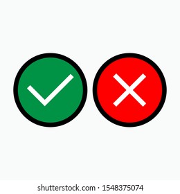 Check Mark and Cross Icon. Yes or No  Illustration As A Simple Vector Sign & Trendy Symbol for Design, Websites, Presentation or Application.