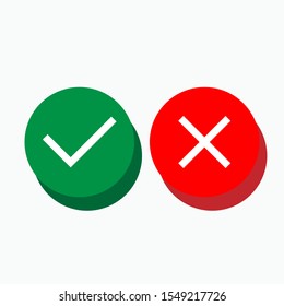 Check Mark, Cross Mark Icon. Yes, No. Choice Illustration. Applied as Trendy Symbol for Design Elements, Websites, Presentation and Application - Vector.  