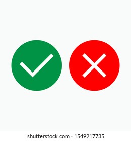 Check Mark and Cross Icon. Yes or No  Illustration As A Simple Vector Sign & Trendy Symbol for Design, Websites, Presentation or Application.