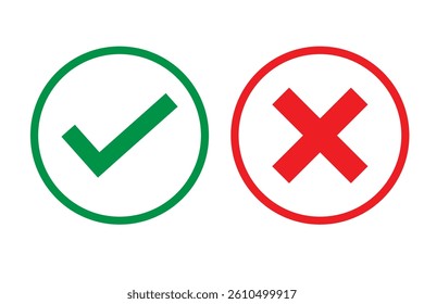 Check mark and cross mark icons