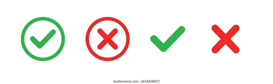 Check mark and cross mark icons
