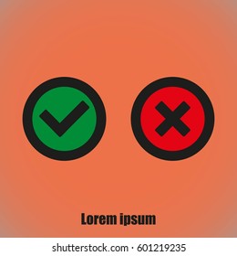 Check mark and Cross Icons