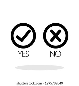 Check mark and Cross icons in flat style. Yes and No symbol for your web site design, logo, app, UI Vector EPS 10.