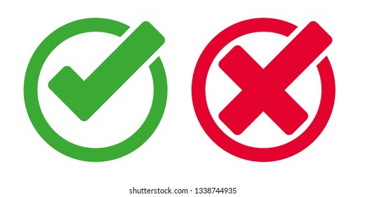 Check mark and cross icons - Vector 
