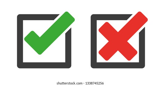 Check mark and cross icons - Vector 