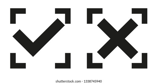 Check mark and cross icons - Vector 