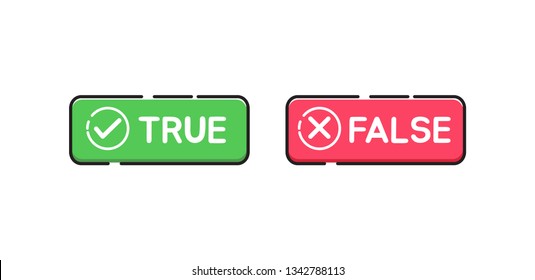 Check mark and cross icons. Vector illustration