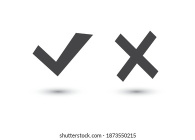 Prüfzeichen und Kreuzsymbole, Vektorgrafik