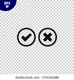 Markieren und Kreuzsymbol.Tick sign.True und false