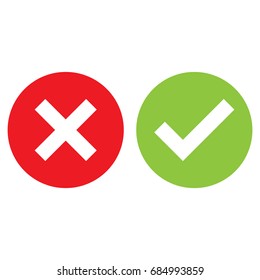 check mark, cross mark, isolated vector