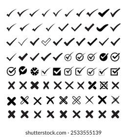 Check Mark Cross Mark Marks Collection Vector